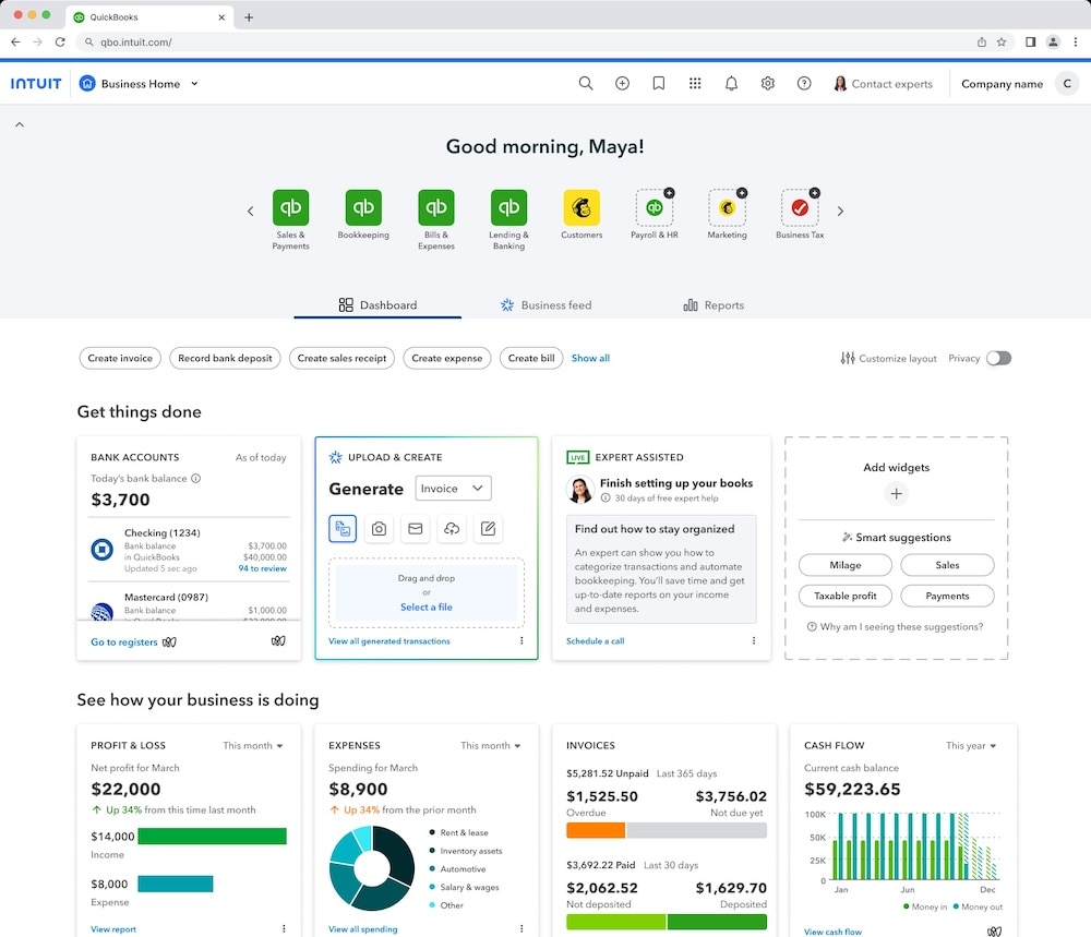 Intuit QuickBooks to start new QuickBooks Online user interface test.