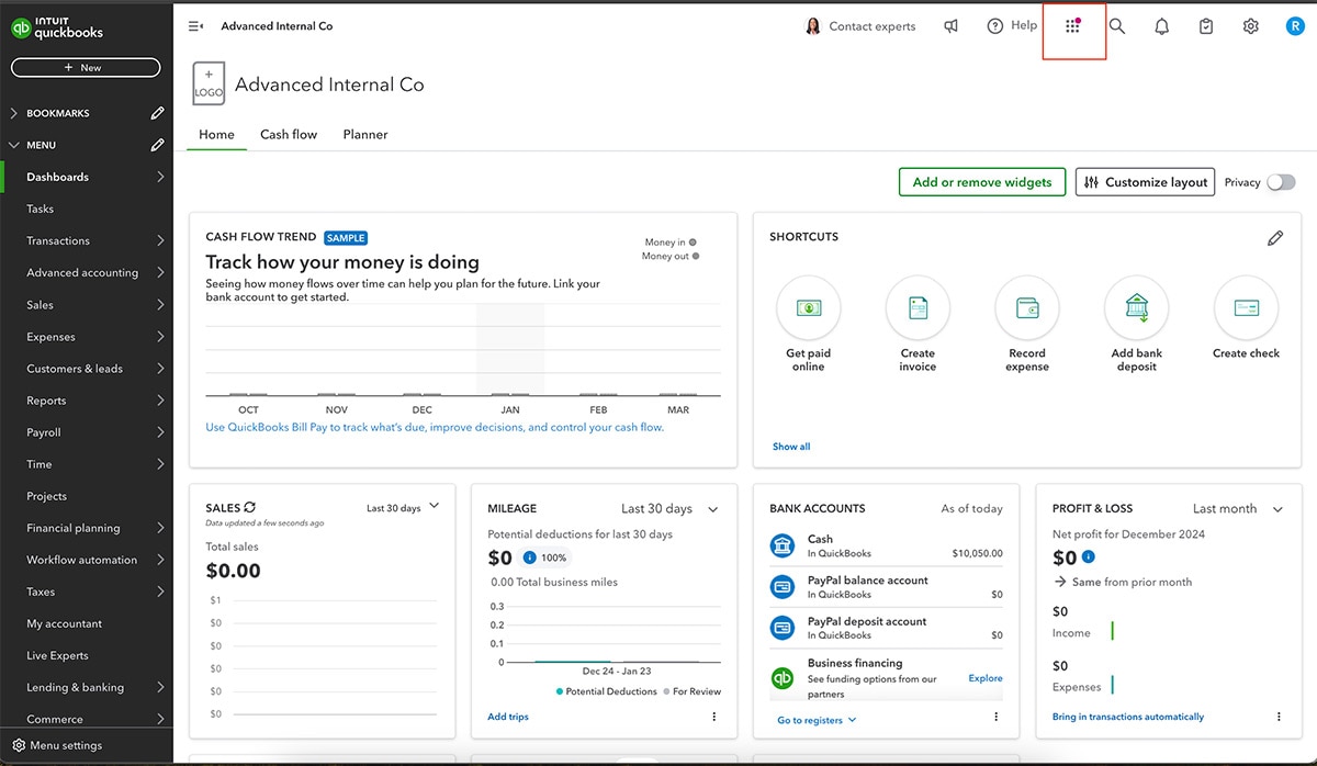 Connected apps in QuickBooks Online